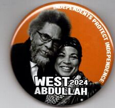 Cornel West Melina Abdullah President Protect Independence  2024 button picture
