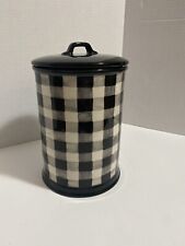 Robert Stanley Plaid Buffalo Check Gingham Canister Ceramic Airtight Lid 9