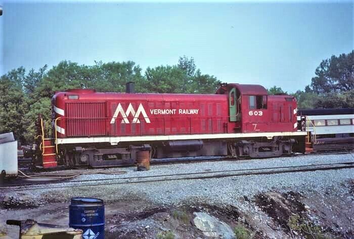 Vermont Ry 603 @ RUTLAND, VERMONT_MAY 25,1977_ORIGINAL TRAIN SLIDE