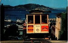 Hyde Street Hill San Francisco California Scenic Cable Car Chrome Postcard picture