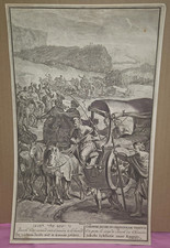 1728 Gerard Hoet Jacob's Body Carried to Canaan Biblical Engraving Antique picture
