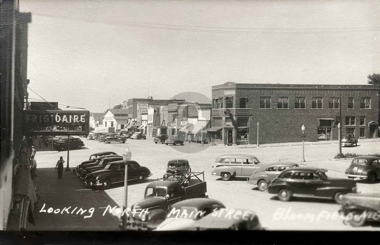 Bloomfield Nebraska Main Street 1950s Bank Stores RPPC Photo Postcard COPY