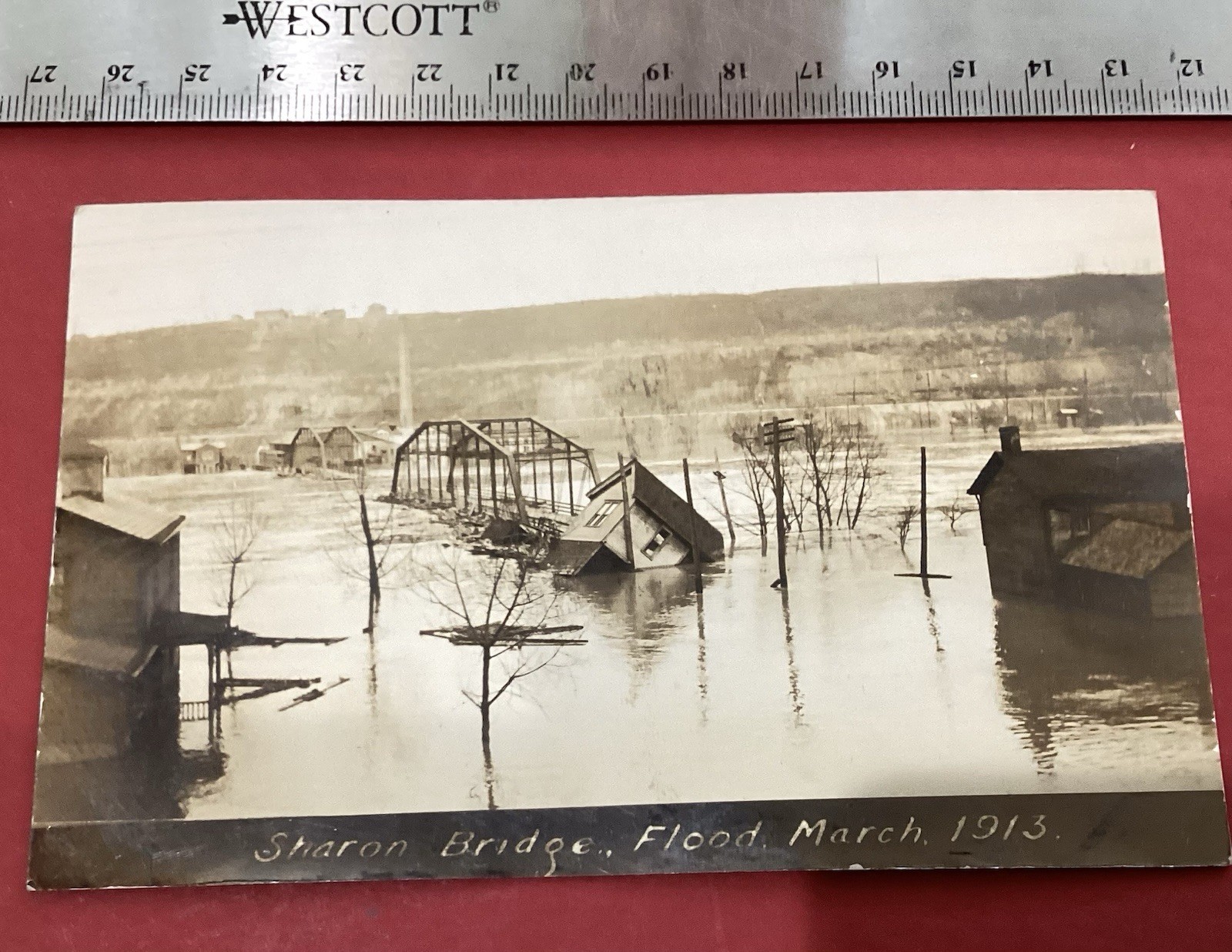 1913 NEW BRIGHTON PA FLOOD PHOTO POSTCARD OF SHARON BRIDGE 1913 NEW BRIGHTON PA FLOOD PHOTO POSTCARD OF SHARON BRIDGE