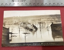 1913 NEW BRIGHTON PA FLOOD PHOTO POSTCARD OF SHARON BRIDGE picture