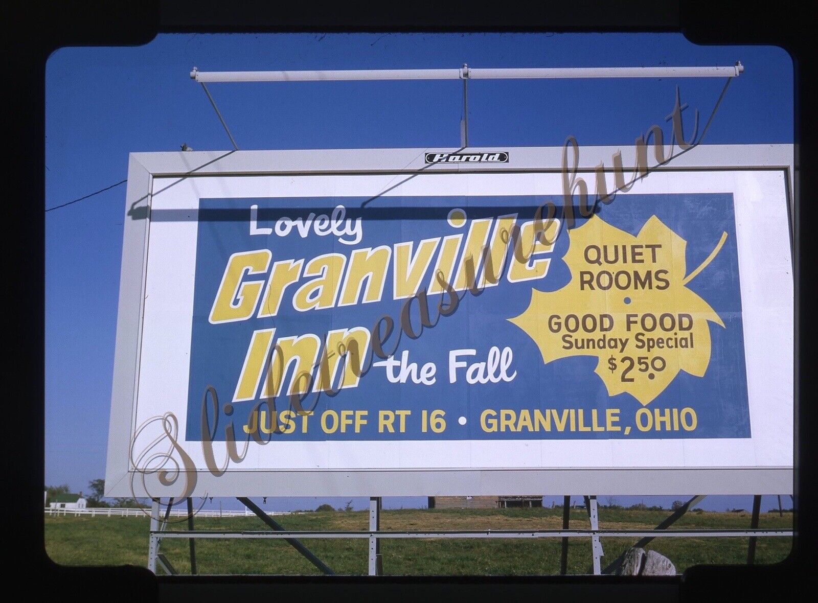 Granville Inn Ohio Hotel Motel Sign Billboard 1960s 35mm Slide Kodachrome