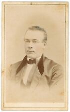 CIRCA 1880'S Named Hand Tinted CDV Man Suit  Beecher & Grier's Westchester PA picture