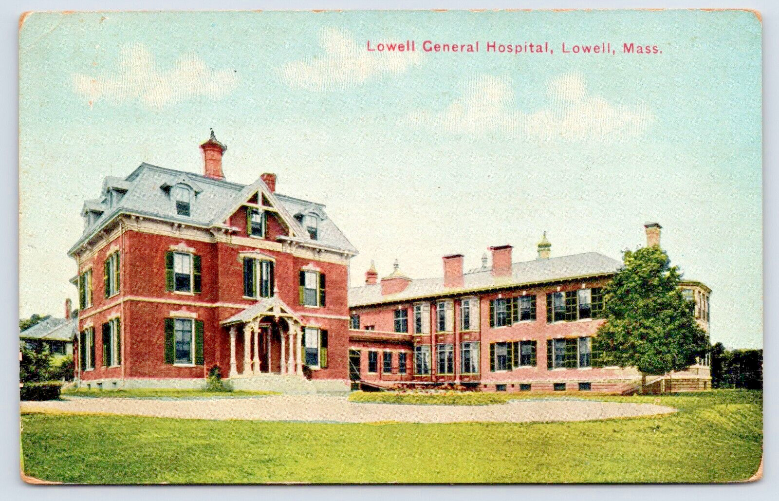 Postcard 1914 Lowell Mass. General Hospital A10
