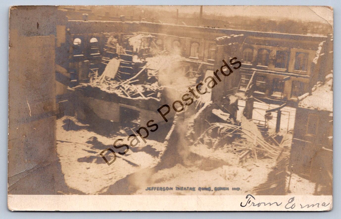 K59/ Goshen Indiana RPPC Postcard c1910 Jefferson Theatre Fire Disaster 486 K59/ Goshen Indiana RPPC Postcard c1910 Jefferson Theatre Fire Disaster 486