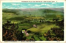 Grafton Mountain Taconic Trail Petersburg NY & Williamsburg MA Postcard 1930s picture