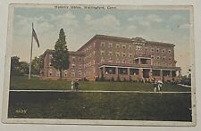 Wallingford CT~Masonic Home From Street~Woman With Parasol~Vintage Postcard picture
