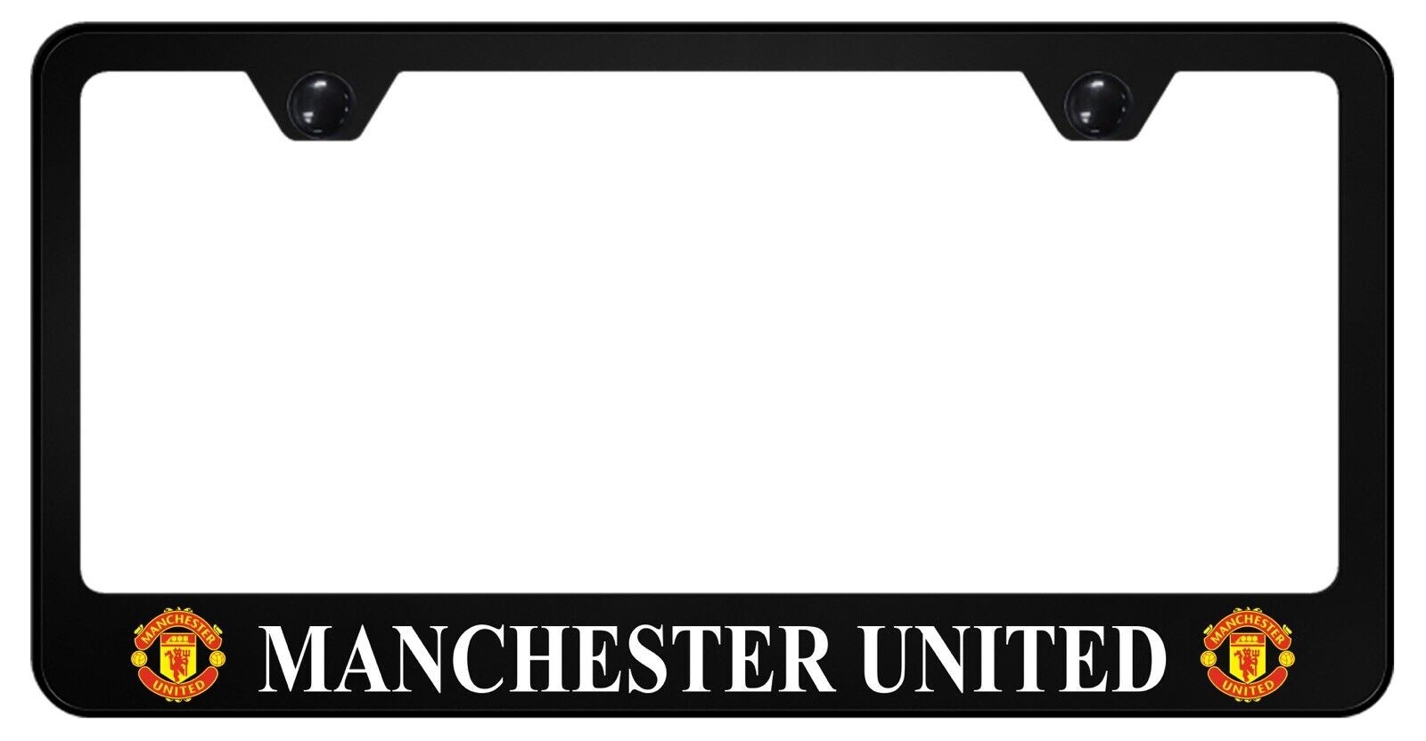 Manchester United Black Stainless Steel License Plate Frame Manchester United Black Stainless Steel License Plate Frame