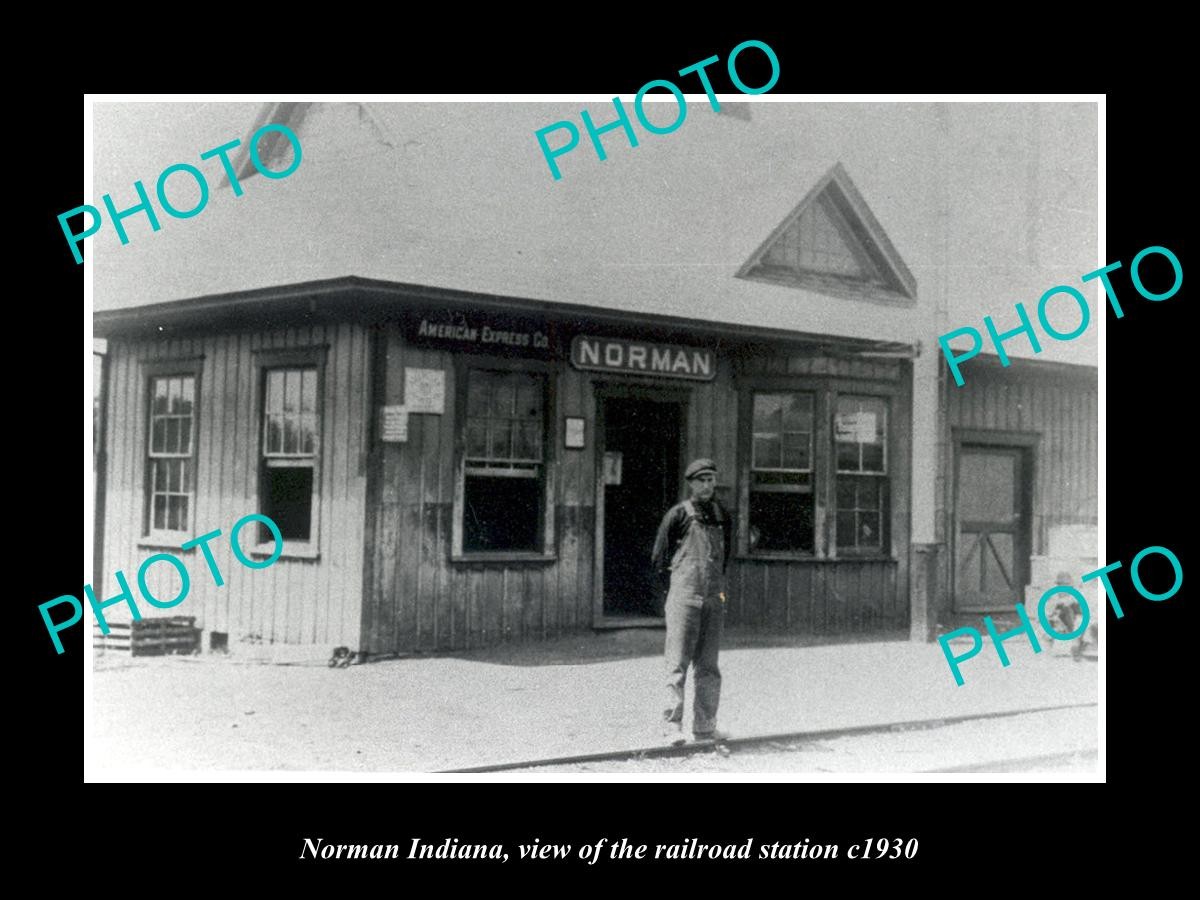 Norman Indiana View Of The Railroad Station c1930 Old Large Historic Photo Norman Indiana View Of The Railroad Station c1930 Old Large Historic Photo