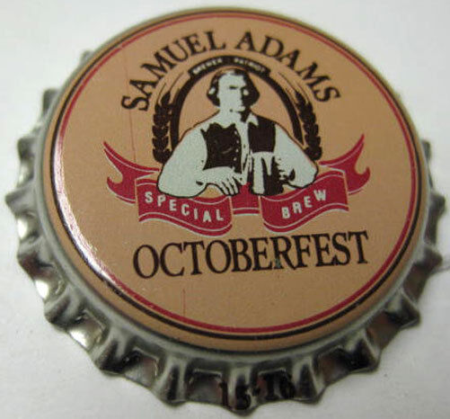 SAMUEL ADAMS OCTOBERFEST Beer CROWN, Bottle CAP with MAN, Boston, MASSACHUSETTS
