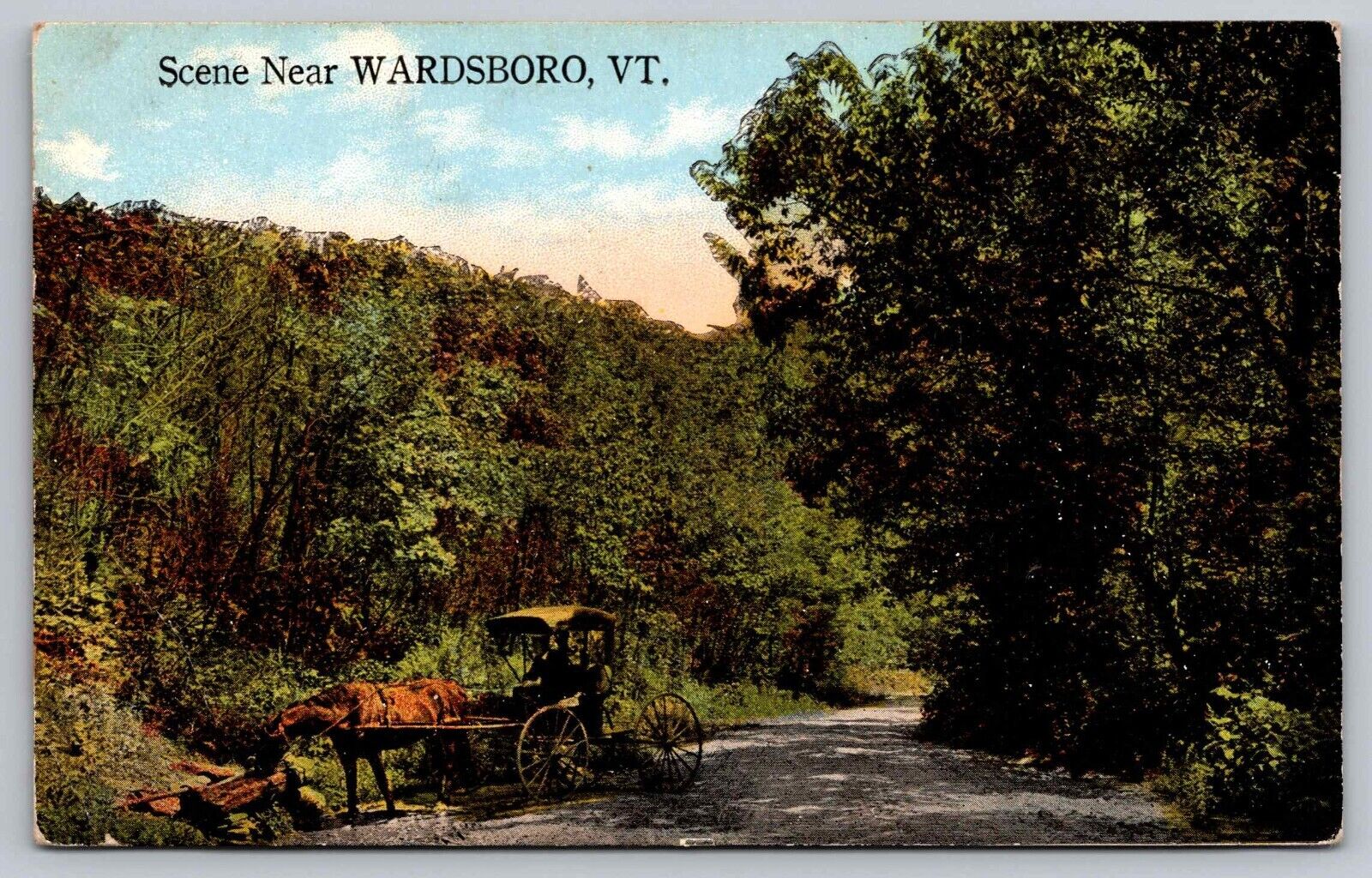 Postcard Scene near Wardsboro Water Trough Fountain Windham County Vermont VT