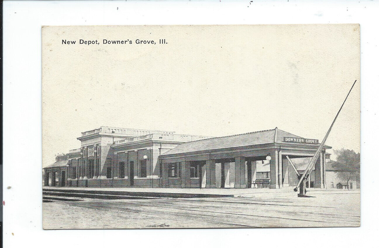 Postcard Post Card Downers Grove Illinois Ill Il Depot 