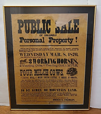 1876  Public Sale, Farm Sale Auction  Notice, Halifax Township, Pennsylvania picture