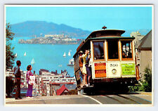 Cable Car on Hyde Street San Francisco California Vintage 4x6 Postcard OLP11 picture