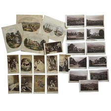 25 Victorian British Topographical & Illustrated Cards/Prints, 19th C. picture
