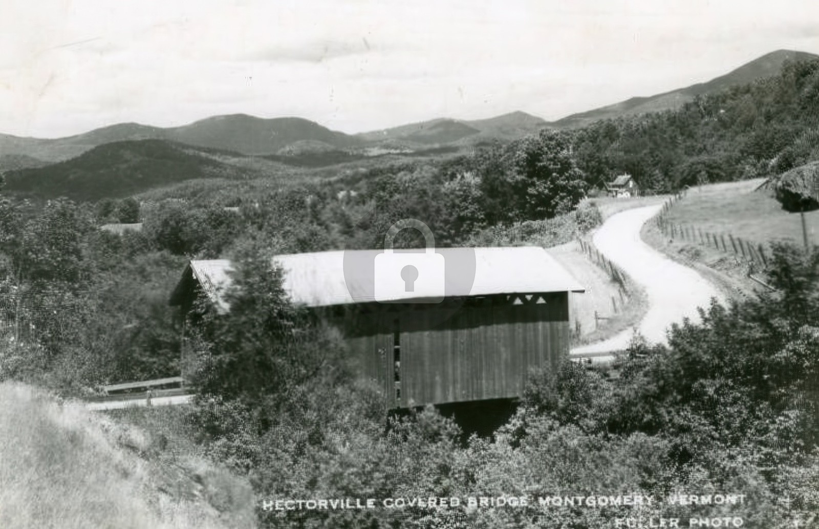 Hectorville covered bridge, Montgomery VT Vermont RPPC Photo Postcard COPY
