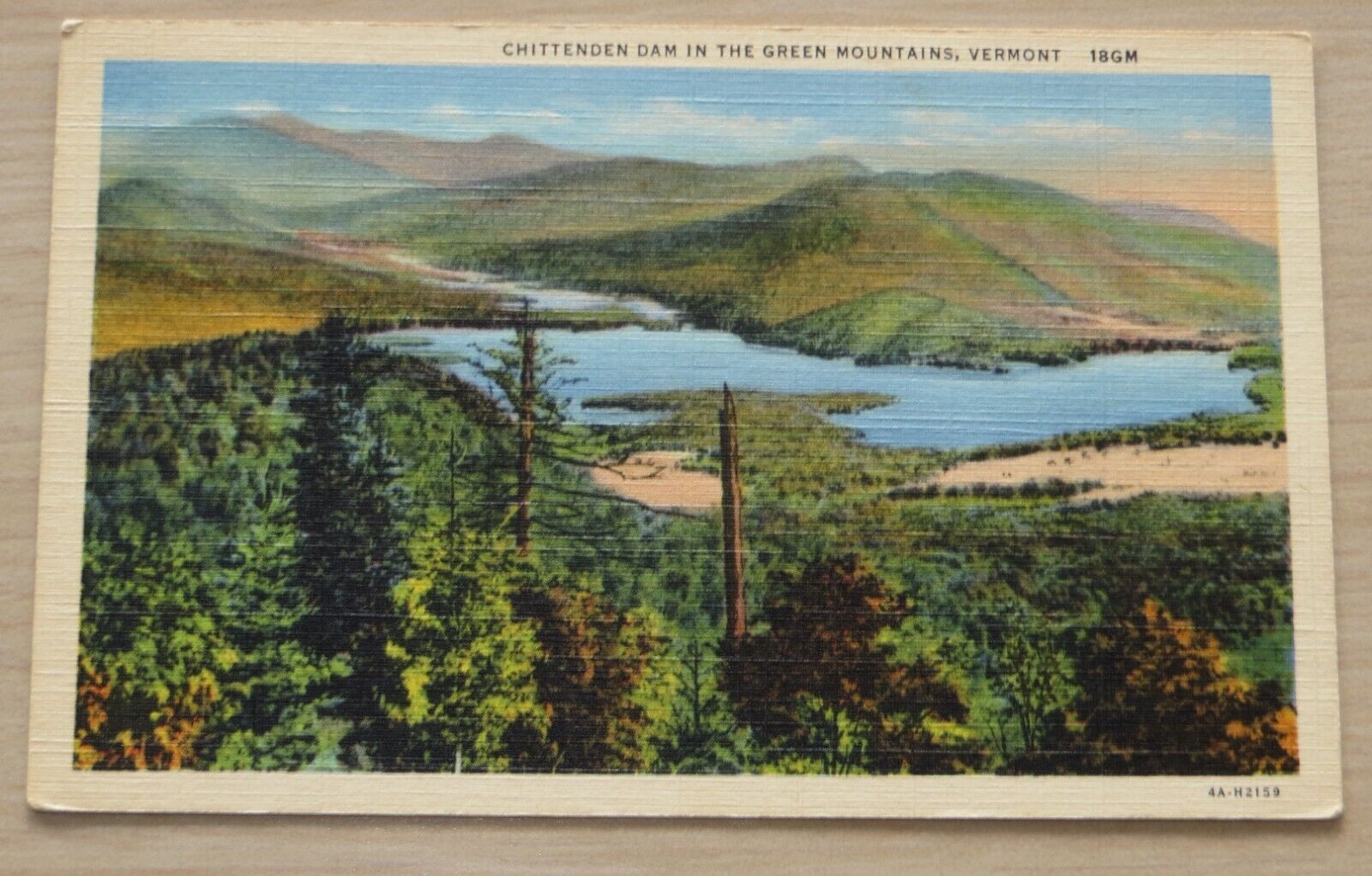 Vintage Postcard #18 CHITTENDEN DAM IN THE GREEN MOUNTAINS VERMONT