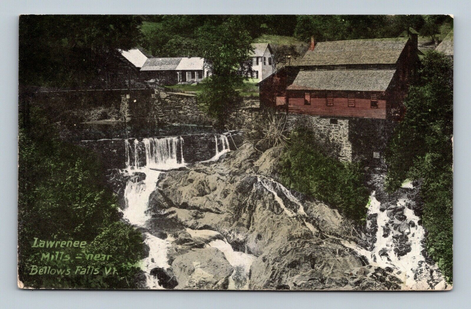 Lawrenee mills near bellows Falls Vermont postcard