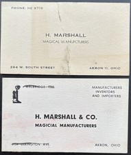 Horace Marshall Business Cards, Magician, Magic, Illusion, Vintage, Blackstone picture