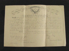 CIVIL WAR RALEIGH NORTH CAROLINA SURRENDER 1865 ILLINOIS OFFICERS COMMISSION picture