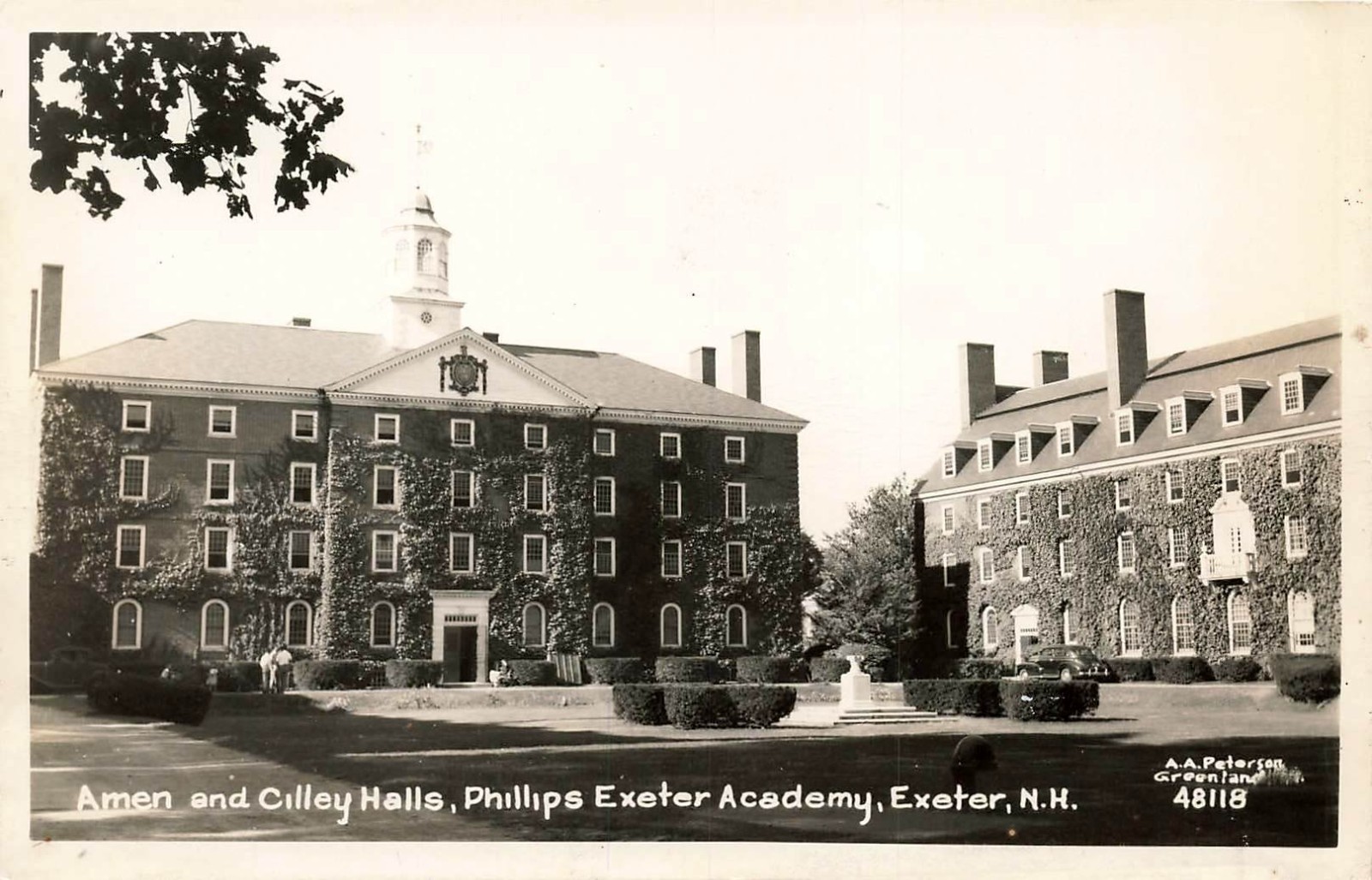 NEW HAMPSHIRE RPPC POSTCARD: AMEN & CILLEY HALLS PHILLIPS EXETER ACADEMY, NH NEW HAMPSHIRE RPPC POSTCARD: AMEN & CILLEY HALLS PHILLIPS EXETER ACADEMY, NH