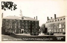 NEW HAMPSHIRE RPPC POSTCARD: AMEN & CILLEY HALLS PHILLIPS EXETER ACADEMY, NH picture