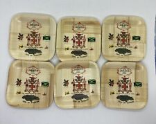 Vintage Jamaica Coat Of Arms Logo Drinking Coaster Set Pressed Bamboo 16 picture