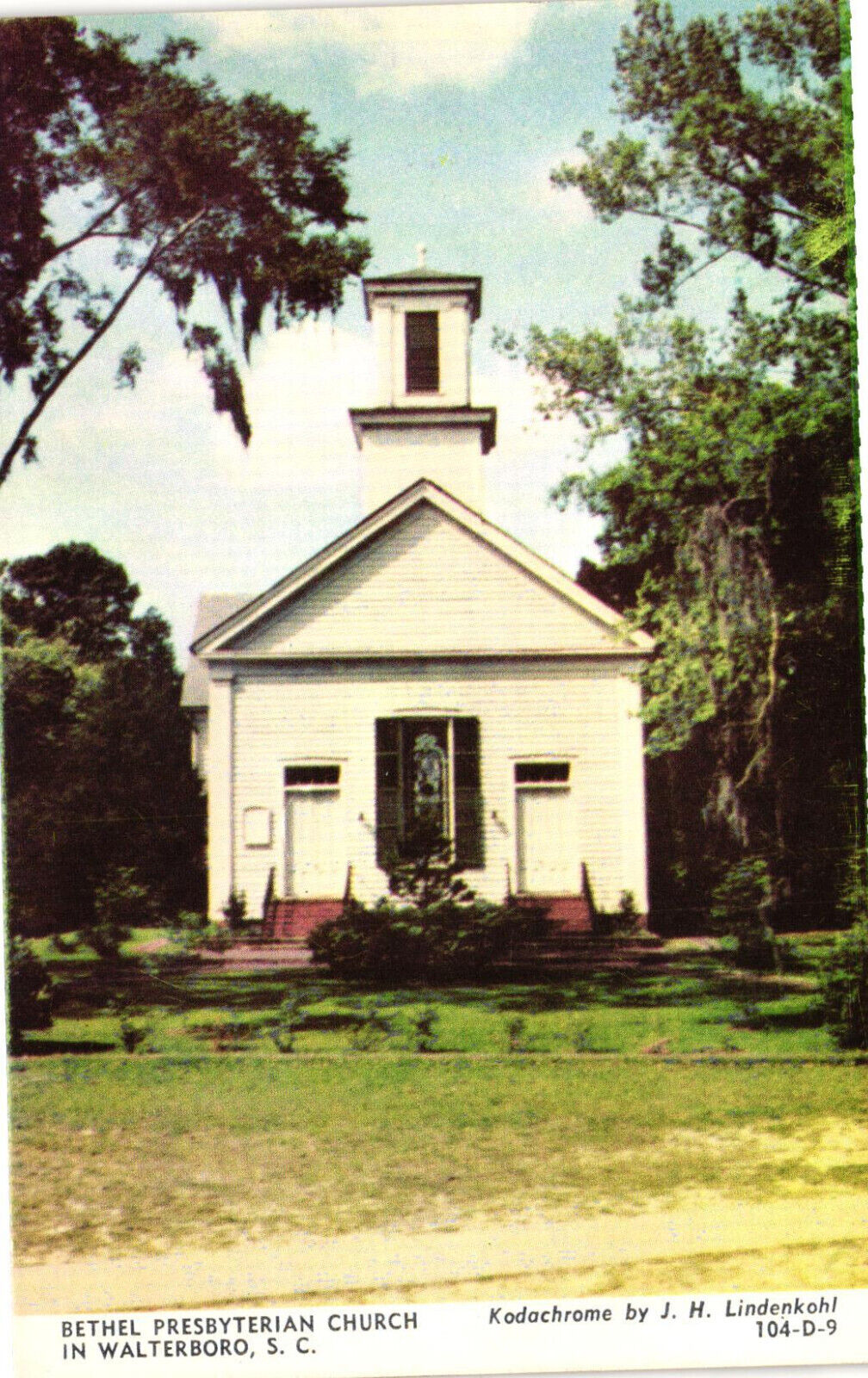 Vintage Unposted Postcard BETHEL PRESBYTERIAN CHURCH Walterboro SC