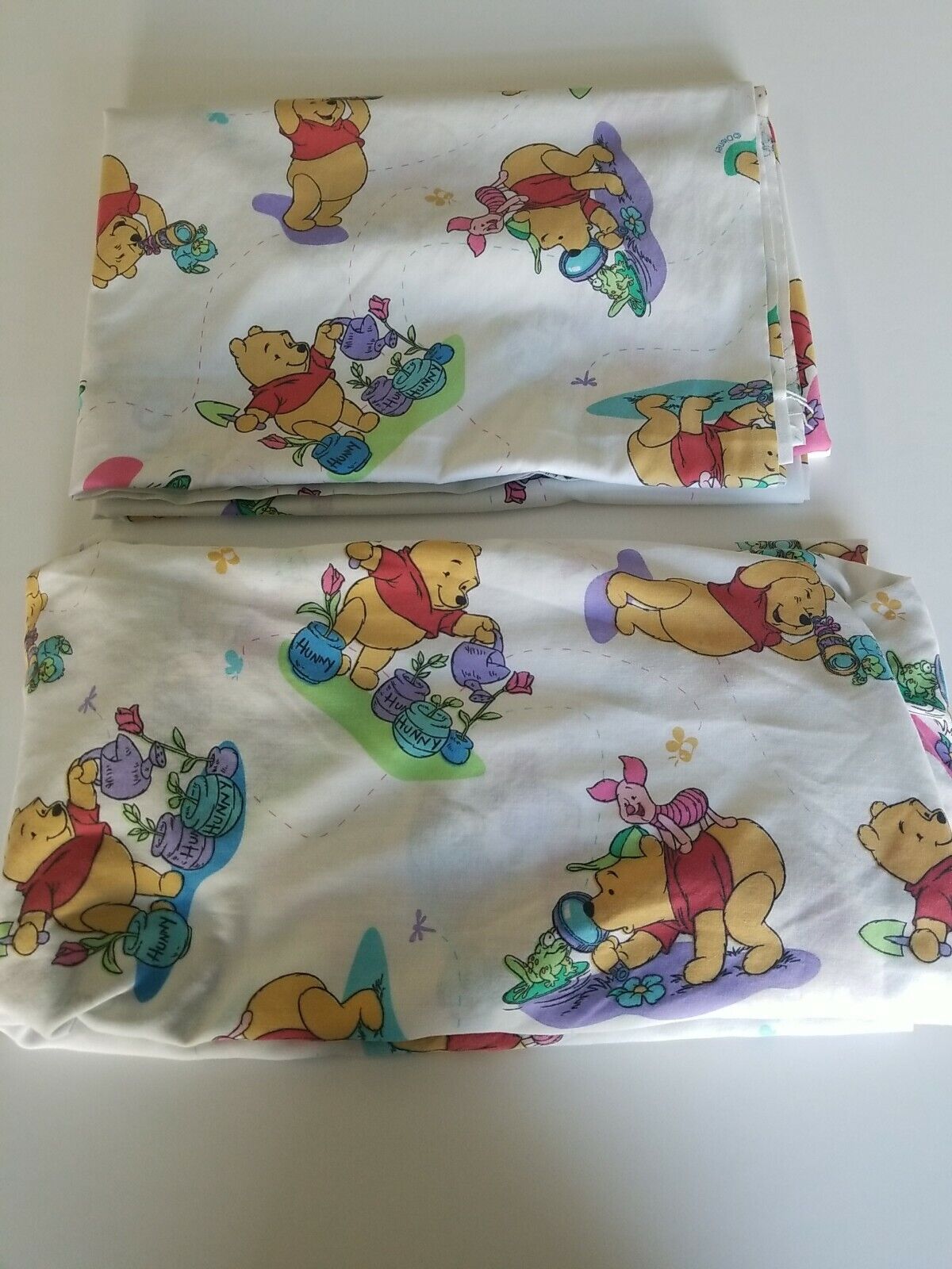 Vintage Winnie the Pooh Twin Sheet Set Flat and Fitted
