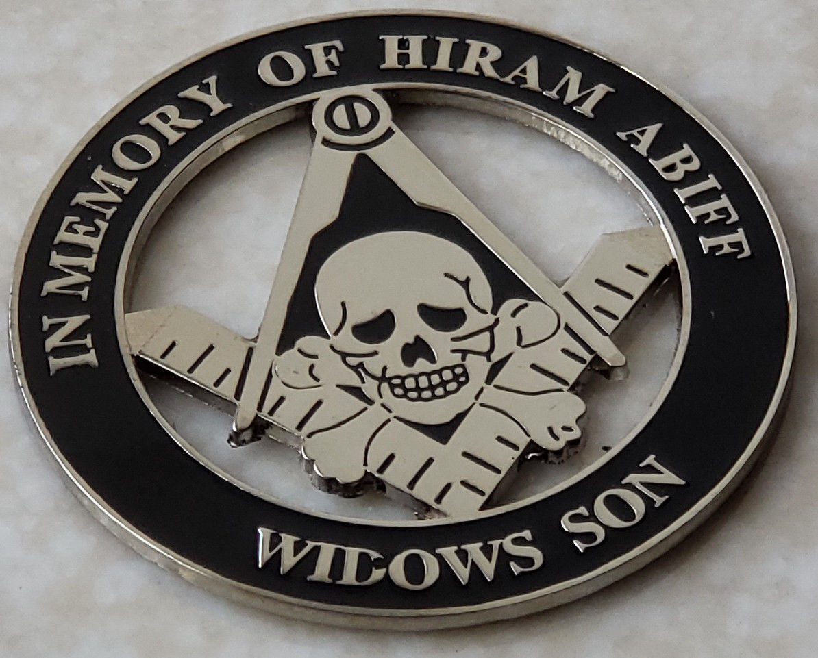 IN MEMORY OF HIRAM ABIFF WIDOW SON SILVER Masonic Car Emblem FREEMASON 3\