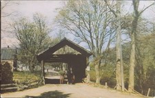 1955 Waitsfield Vermont Covered Bridge Postcard Bromley VT701 picture