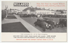 c1930s Willard’s Chicken Restaurant Parking Lot Los Angeles CA Postcard picture
