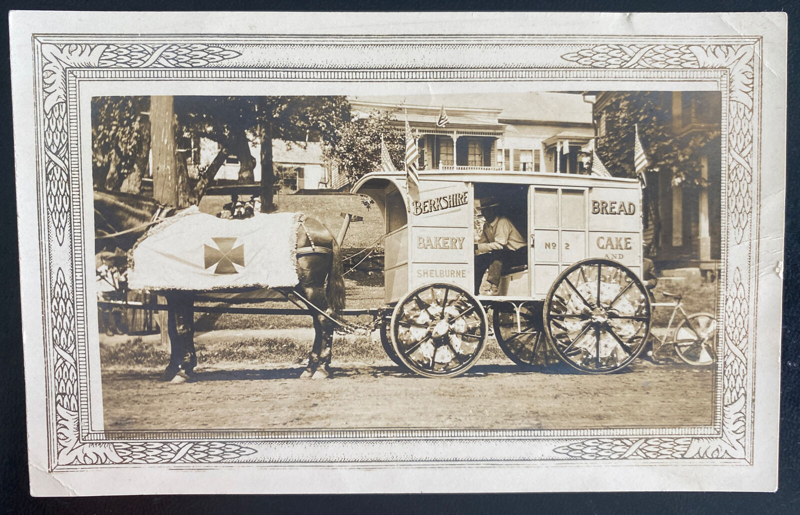 Mint USA Real Picture Postcard RPPC Advertising Wagon Berkshire Bakery Shelburne