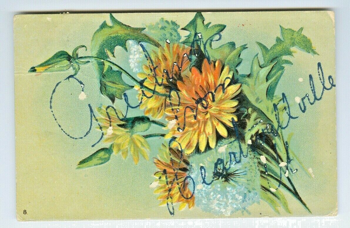 Hartwell - Readsboro VT A 1909 Embossed Floral Bouquet Greetings from Hartwell
