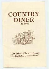 Country Diner Menu Ethan Allen Highway Ridgefield Connecticut picture
