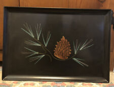 Couroc Rectangle Tray Pine Cone Design 18 By 12.5 picture