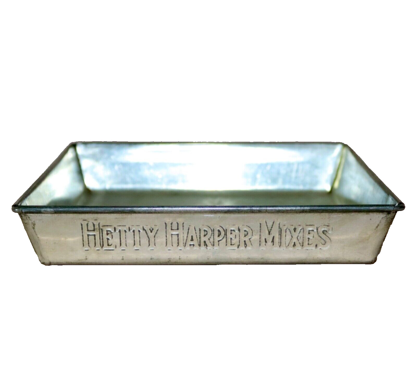 Hetty Harper Mixes ~ Square 7 1/4” Tin Cake Pan 1930’s Vintage