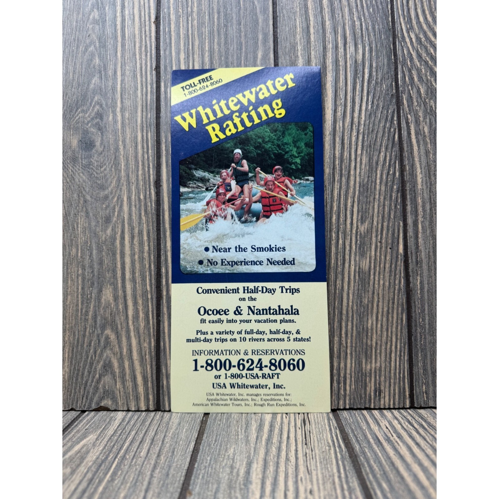 Vintage Whitewater Rafting Brochure Ocoee & Nantahala Half-Day Trips USA Vintage Whitewater Rafting Brochure Ocoee & Nantahala Half-Day Trips USA
