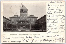 VINTAGE HOTEL BARTLETT CAMBRIDGE SPRINGS PA 1906 UNDIVIDED POSTCARD QW picture