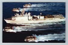 Ships - U.S.S. Comstock Dock Landing Fleet, Vintage Chrome Postcard picture
