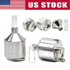 Funnel Shape Metal Powder Spice Mill Grinder Crusher with Snuff Glass Bottle NEW picture