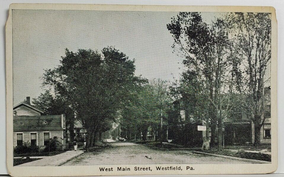 PA Westfield West Main Street View by Mattesons Variety Store Postcard Q18