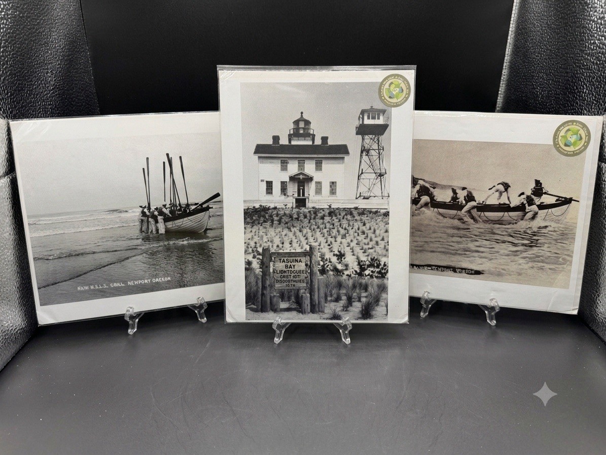 3 Newport Oregon Vintage Photo Prints US Life Saving Service Yaquina Light 3 Newport Oregon Vintage Photo Prints US Life Saving Service Yaquina Light