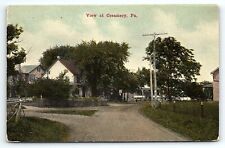 c1910 CREAMERY PA VIEW AT CREAMERY PA ROADSIDE EARLY POSTCARD P4141 picture