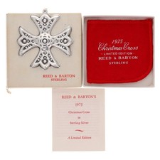 Reed Barton 1975 Sterling Silver Christmas Cross Ornament Religious Vintage 925 picture