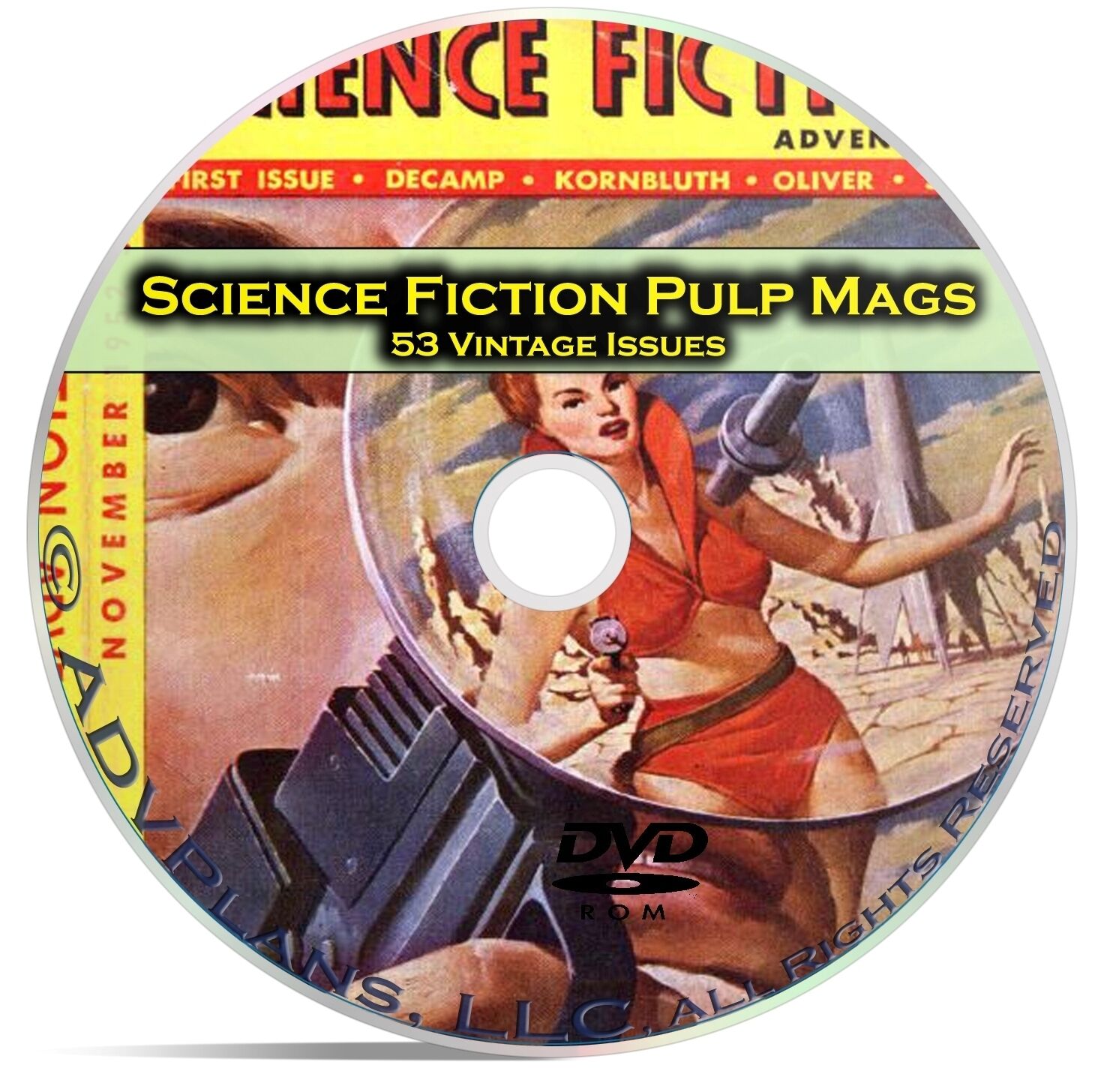 Science Fiction Adventures, Stories, Classic Pulp Magazine, Fiction DVD CD C69