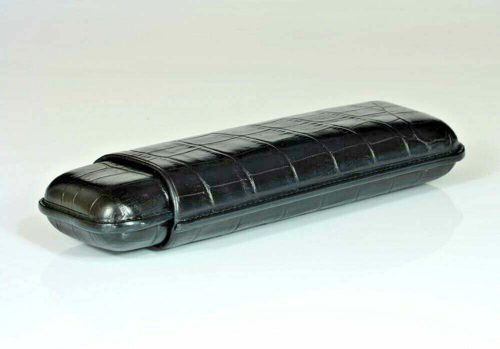 Martin Wess 2-Cigar Corona Case 592 Croco Black - Leather (Cow/Goat) Martin Wess 2-Cigar Corona Case 592 Croco Black - Leather (Cow/Goat)